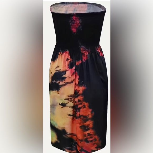 LEYENDECKER LA tie dye S convertible strapless top /mini tube skirt designer